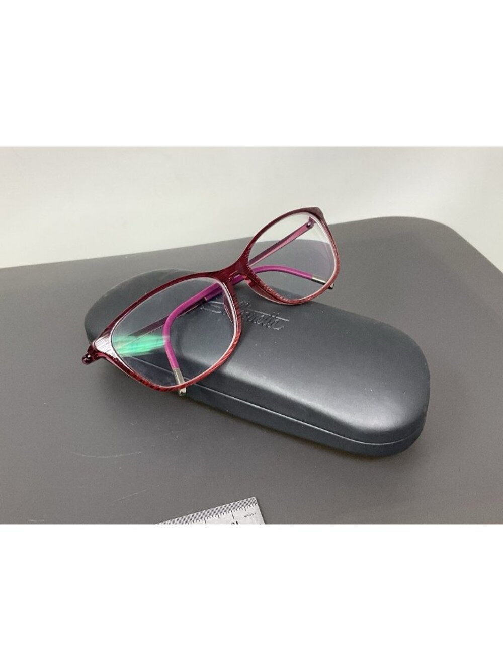 Silhouette SPX 1563 Eyeglasses FRAME 6054 Magenta Clear 53[]14-130 Stripe